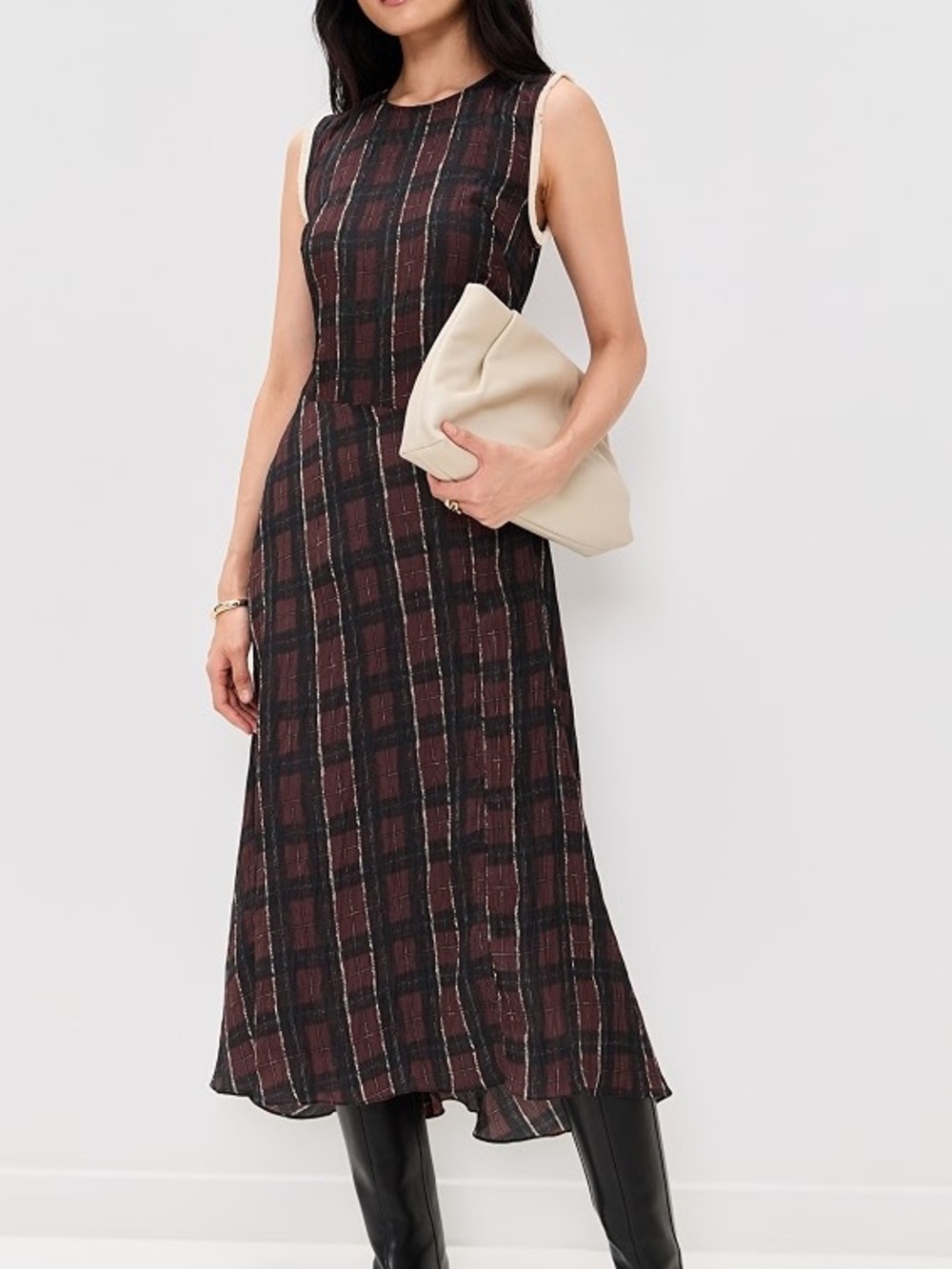 Baum Und Pferdgarten Atina Dress Plaid Midi Dark Red Check
